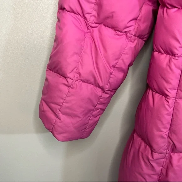 Lands End Girls Pink Goose Down Puffer Jacket Long Parka Winter Coat Size L (14) - Picture 3 of 11